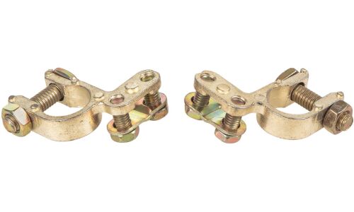 Клеммы АКБ цинково-алюминиевые 2шт, угловые усиленные с крепежом ARNEZI, арт. A0103002