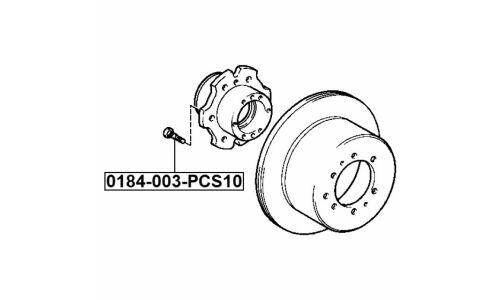 Шпилька колесная Febest 0184-003-PCS10, для Toyota, M12x1.5(R), длина 49мм, комплект 10 шт