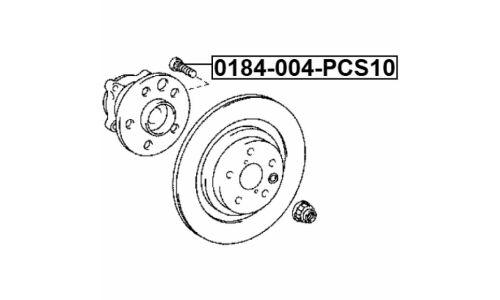 Шпилька колесная Febest 0184-004-PCS10, для Toyota, M14x1.5(R), длина 51мм, комплект 10 шт