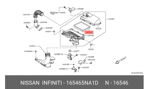 Фильтр воздушный Nissan, арт. 16546-5NA1D