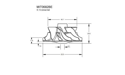 Крыльчатка турбокомпрессора Krauf, арт. MIT0682BE