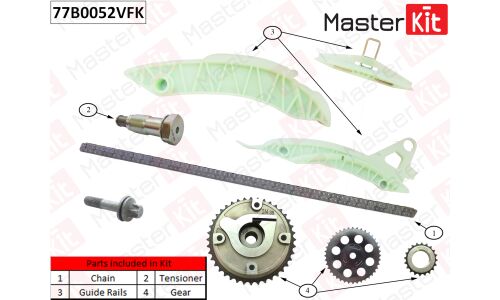 Комплект для замены цепи ГРМ MasterKit, арт. 77B0052VFK