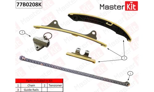 Комплект для замены цепи ГРМ MasterKit, арт. 77B0208K