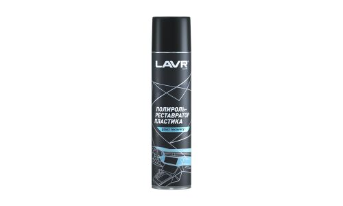 Полироль-реставратор салона Lavr Plastic Polish Recovery, для пластика, винила и резины, с защитой от УФ-лучей, аромат ванили, аэрозоль 400мл, арт. Ln1418