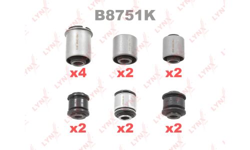 Сайлентблок LYNXauto, комплект 14 шт, арт. B8751K