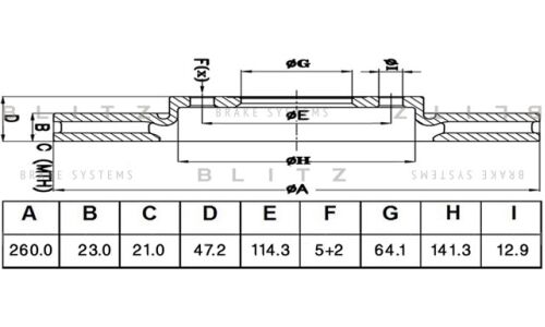 Диск тормозной Blitz, арт. BS0516
