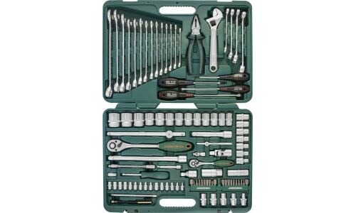 Набор инструментов Jonnesway, под размеры 1/2, 1/4", комплект 101 предмет, арт. S04H624101SA