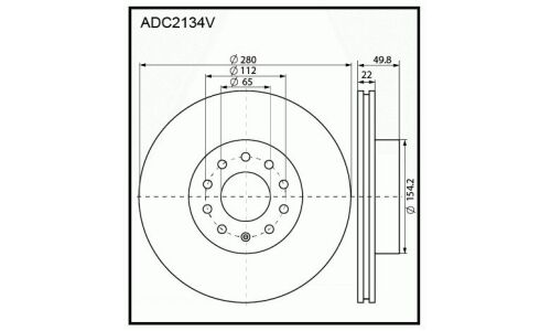 Диск тормозной Allies Nippon, передний, арт. ADC2134V