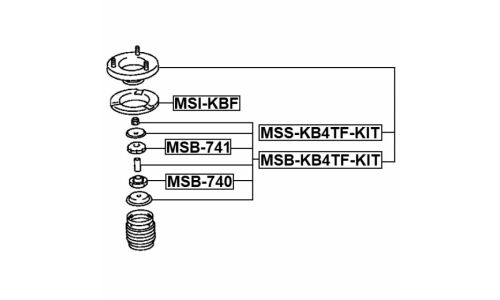 Опора амортизатора Febest, передняя, правая/левая, арт. MSS-KB4TF-KIT