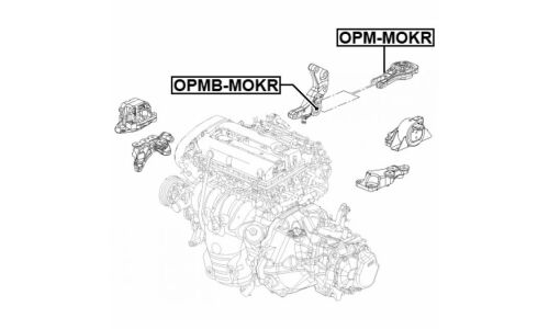 Сайлентблок задней подушки двигателя | зад прав/лев Febest, арт. OPMB-MOKR