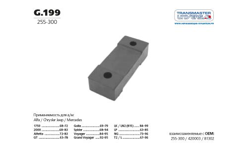 Крепление выхлопной трубы Transmaster Universal, резина, арт. G.199