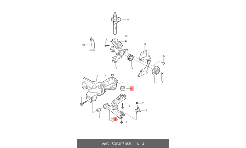 Сайлентблок переднего рычага VAG, арт. 5Q0 407 183 L