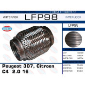 Гофра глушителя Euroex, Interlock, для Peugeot 307, Citroen C4, арт. LFP98