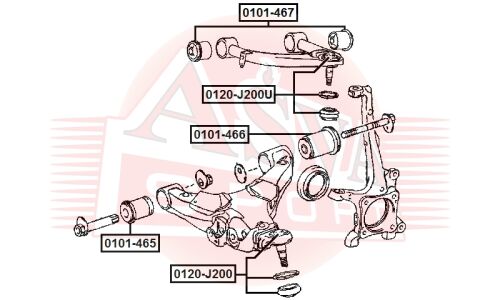 Опора шаровая Asva, передняя, нижняя, арт. 0120-J200