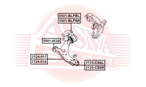 Опора шаровая нижнего рычага | перед прав Asva, арт. 2120-CB8R