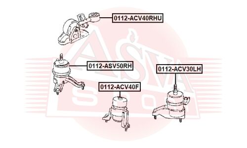 Опора двигателя правая | прав Asva, арт. 0112-ASV50RH