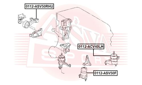 Опора двигателя верхняя | прав Asva, арт. 0112-ASV50RHU