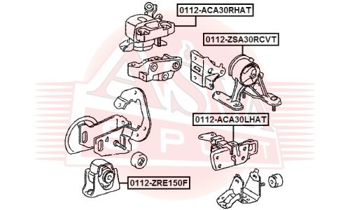 Опора (подушка) двигателя Asva, арт. 0112-ZSA30RCVT
