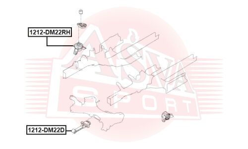 Опора двигателя правая | прав Asva, арт. 1212-DM22RH