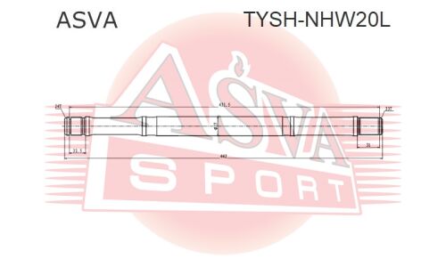 Полуось Asva, передняя, левая, арт. TYSH-NHW20L