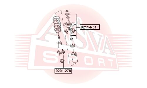 Опора амортизатора переднего | перед Asva, арт. 0211-R51F