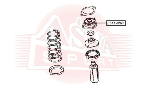 Опора амортизатора Asva, передняя, правая/левая, арт. 0511-DWF
