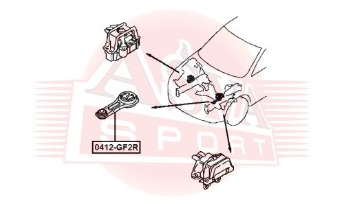 Опора двигателя передняя | перед Asva, арт. 0412-GF2R