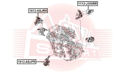 Опора двигателя задняя | зад Asva, арт. 1112-J300RR