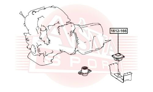 Подушка коробки скоростей Asva, арт. 1612-166
