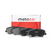 Колодки тормозные дисковые Metaco, передние, для Hyundai Solaris, комплект на ось (4 шт), арт. 3000-410