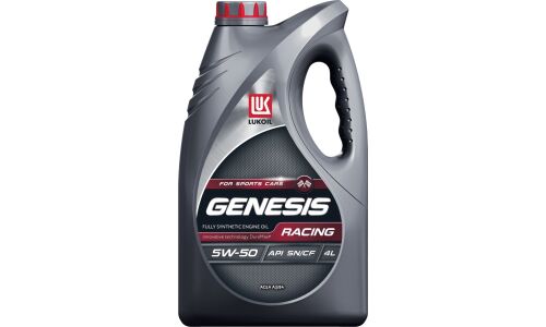 Масло моторное Лукойл Genesis Racing 5w50, синтетическое, API SN/CF, ACEA A3/B3/B4, для бензинового двигателя, 4л, арт. 2281366/3173718