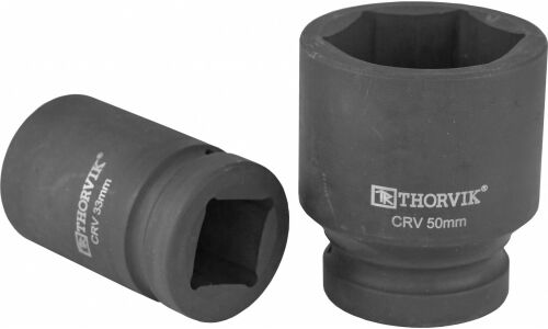 Головка торцевая Thorvik, для ручного гайковерта, короткая, 6-гранная, под квадрат 1", 41мм, арт. LSWS00141