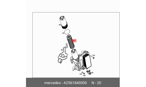 Фильтр масляный (картридж) Mercedes, арт. A 256 184 00 00