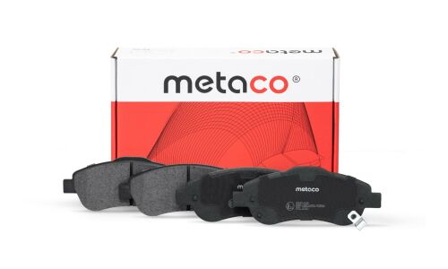 Колодки тормозные дисковые Metaco, передние, комплект на ось (4 шт), арт. 3000-043