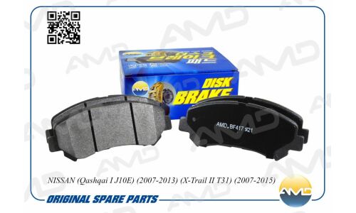 Колодки тормозные дисковые AMD, передние, комплект на ось (4 шт), арт. AMD.BF417