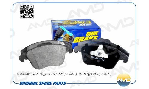 Колодки тормозные дисковые AMD, передние, комплект на ось (4 шт), арт. AMD.BF467