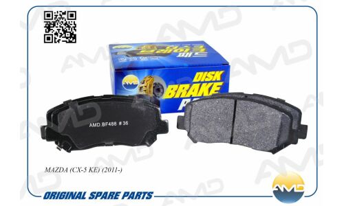 Колодки тормозные дисковые AMD, передние, комплект на ось (4 шт), арт. AMD.BF488