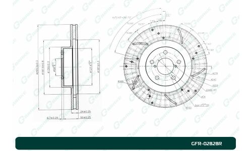 Диск тормозной G-brake перфорированный, арт. GFR02828R