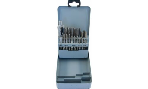 Набор метчиков T-COMBO трехпроходных ручных универсальных М3-М12, HSS-G, 22 предмета Thorvik, арт. MTS22