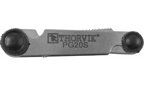 Набор резьбовых шаблонов Thorvik, для наружных резьб, от 0.5мм до 6мм, 20 пластин, арт. PG20S