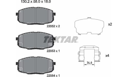 Колодки тормозные Textar дисковые, арт. 2205203