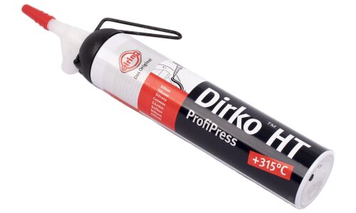 Герметик-прокладка Elring Dirko HT ProfiPress, силиконовый, термостойкий (до +315°C), чёрный, баллон 200мл, арт. 471.501