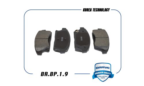 Колодки тормозные дисковые Brave, передние, комплект на ось (4 шт), арт. BR.BP.1.9