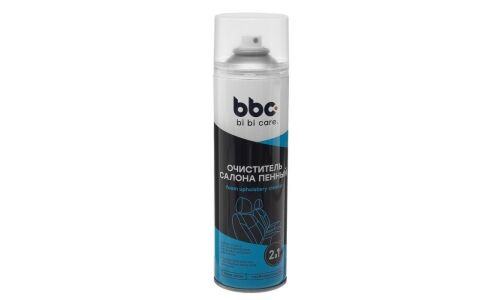 Очиститель салона BiBiCare Foam Upholstery Cleaner, пенный, для пластика, ткани, велюра и ковровых покрытий, устраняет запахи, аэрозоль 650мл, арт. 4016