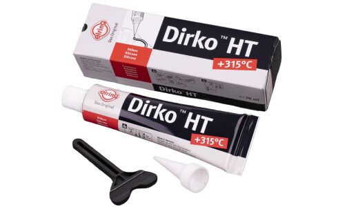 Герметик-прокладка Elring Dirko HT, силиконовый, термостойкий (до +315°C), чёрный, туба 70мл, арт. 006.553