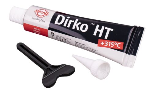 Герметик-прокладка Elring Dirko HT, силиконовый, термостойкий (до +315°C), чёрный, туба 70мл, арт. 006.553