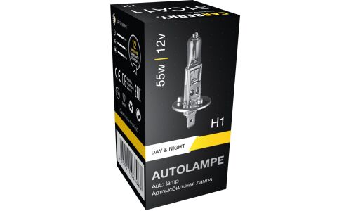 Лампа галогенная Carberry Day&Night H1 (P14.5s, T8), 12В, 55Вт, 3200К, 1 шт, арт. 31CA11