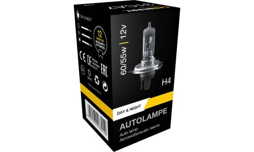 Лампа галогенная Carberry Day&Night H4 (P43t, T16), 12В, 60/55Вт, 1 шт, арт. 31CA7
