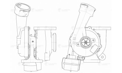 Турбокомпрессор для а/м VW Transporter T5 (03-) 2.5D (тип K04VGT) Luzar, арт. LAT 1801