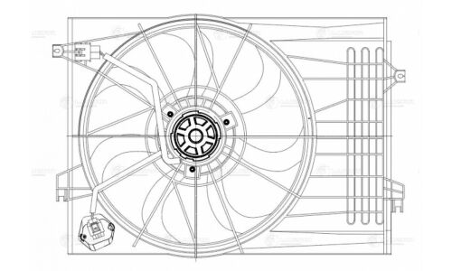 Вентилятор охлаждения радиатора Luzar, с кожухом и резистором, для двигателей 2.7i, для Hyundai Tucson, KIA Sportage, арт. LFK 0881